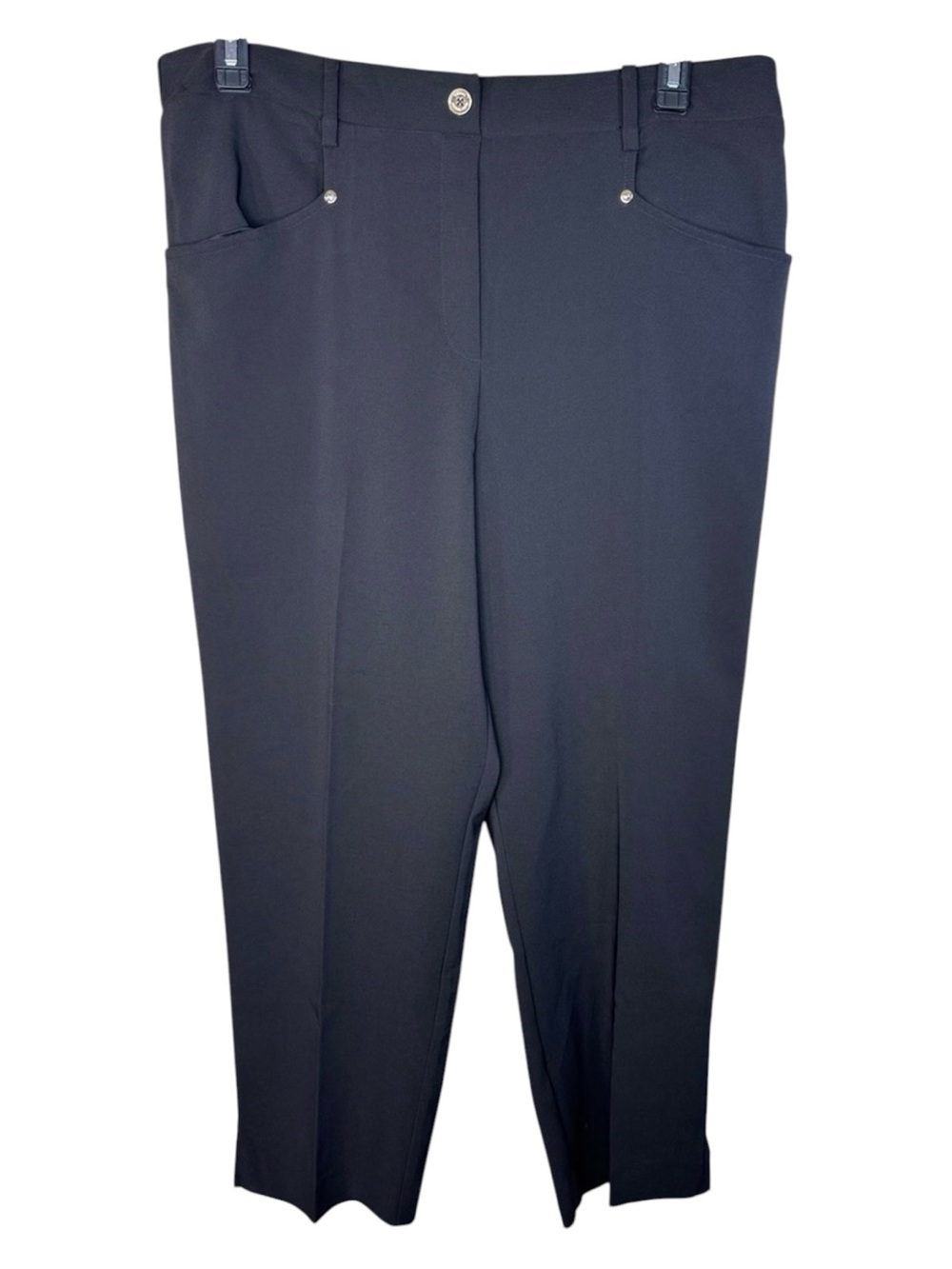 Michael Kors Trousers Black Pull-On Ankle Straight-Leg in Size XL NWT